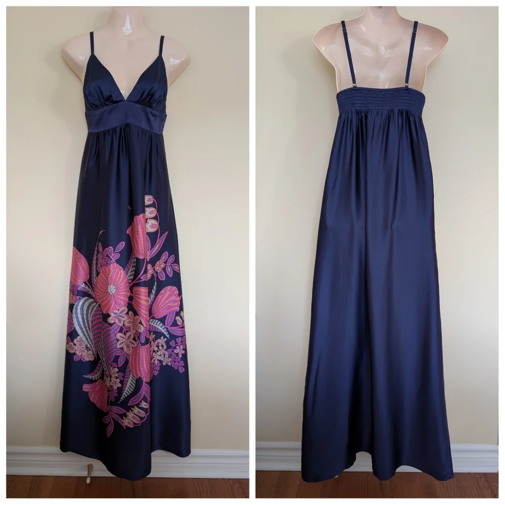 alice & trixie maxi dress Silk Strapless Maxi Dress Womens M Colorful Boho Beach Resort Alice Trixie